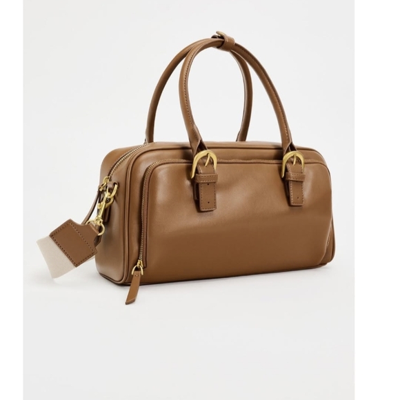 Vegan Leather Bowling Bag - Picture 6 of 10